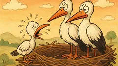 Barzelletta: Un cicognino piange nel nido...