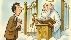 Barzelletta: Un uomo bussa alle porte del Paradiso