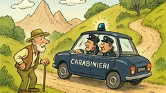Barzelletta: Un contadino ferma i carabinieri in retromarcia