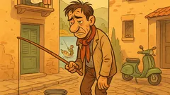 Barzelletta: un pescatore cammina otto chilometri per pescare