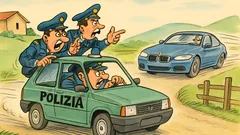 Barzelletta: inseguimento Panda contro BMW sospetta
