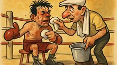 Barzelletta: Un pugile sul ring in crisi