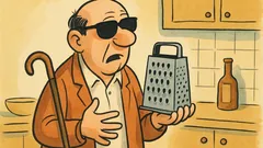 Barzelletta: Un cieco con una grattugia...
