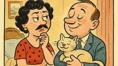 Barzelletta: «Caro, è vero che ho i baffi?»