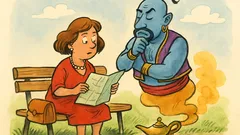 Barzelletta: una signora strofina una lampada