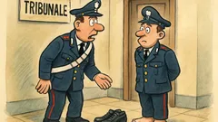 Barzelletta: Carabiniere in tribunale a piedi scalzi