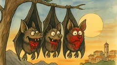 Barzelletta: tre pipistrelli fanno gara di sangue