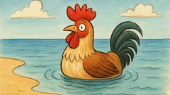 Barzelletta: Che cosa fa un gallo al mare?