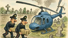 Barzelletta: Un elicottero cade nel cimitero...