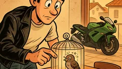 Barzelletta: Un motociclista investe un passerotto…