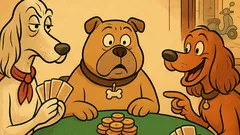 Barzelletta: tre cani giocano a poker