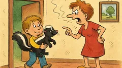 Barzelletta: Bambino torna con una puzzola