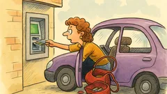 Barzelletta: Al bancomat drive-through, lui e lei