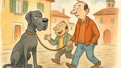 Barzelletta: Un tizio passeggia con un grosso cane