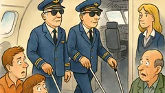 Barzelletta: a Malpensa sale un pilota cieco