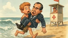 Barzelletta: Johnny salva Nixon in spiaggia