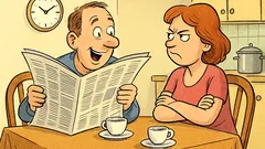 Barzelletta: lui legge annunci, lei lo punge