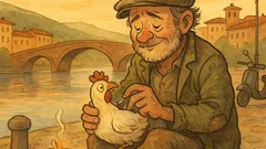 Barzelletta: Un barbone e una gallina al fiume