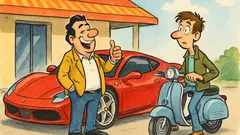 Barzelletta: Un tipo all’autogrill sfida una Vespa