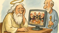 Barzelletta: Durante la pausa caffè, Dio osserva