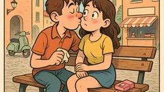 Barzelletta: Due adolescenti si sbaciucchiano in panchina...