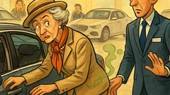 Barzelletta: Signora distinta entra da Mercedes