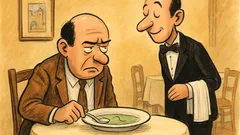 Barzelletta: Un uomo discreto ordina una minestra