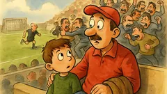 Barzelletta: Un bambino allo stadio col papà