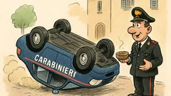 Barzelletta: si rovescia l’auto dei carabinieri