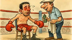 Barzelletta: Un pugile prende aria sul ring