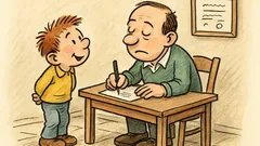 Barzelletta: Pierino chiede una firma a occhi chiusi