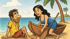 Barzelletta: Un quarantenne naufraga su un’isola