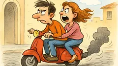 Barzelletta: Un ragazzo e una ragazza in motorino