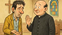 Barzelletta: Un uomo chiede soldi al prete...