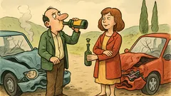 Barzelletta: Un uomo e una donna si scontrano