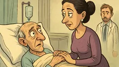 Barzelletta: Sul letto di morte, chiede...