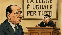 Barzelletta: In tribunale Berlusconi legge “Uguale per tutti”