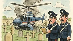 Barzelletta: elicottero precipita su un cimitero