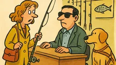 Barzelletta: Una donna compra una canna da pesca