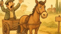 Barzelletta: Un uomo sprona un cavallo cieco