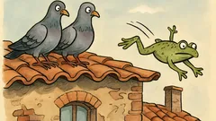Barzelletta: Due colombi sul tetto con un rospo