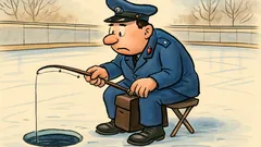 Barzelletta: un carabiniere pesca sul ghiaccio