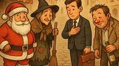 Barzelletta: Babbo Natale e la Befana trovano 50€