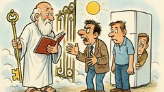 Barzelletta: Tre uomini in fila per il Paradiso