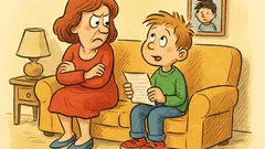 Barzelletta: La mamma aspetta la pagella in ritardo