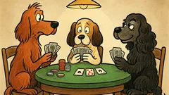 Barzelletta: tre cani giocano a poker