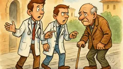 Barzelletta: Due neolaureati in medicina incontrano un uomo