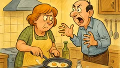 Barzelletta: Una signora frigge due uova