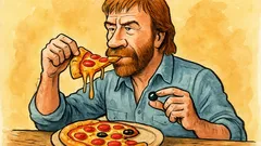 Barzelletta: Chuck Norris mangia pizza a mani nude