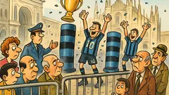 Barzelletta: Milano in Duomo simula scudetto Inter